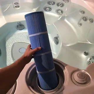 как заменить фильтр уличного джакузи